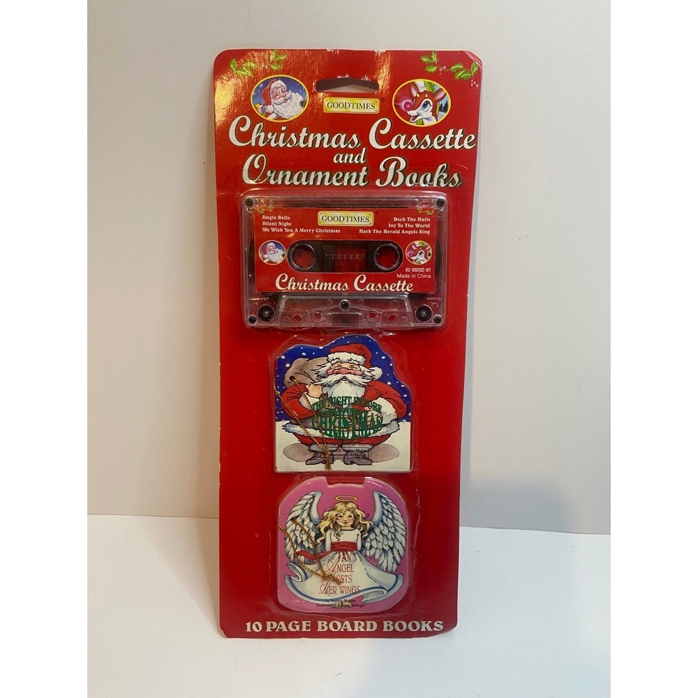 Vtg Good times Christmas Cassette And Ornament Books 1995 Santa Rudolph Songs